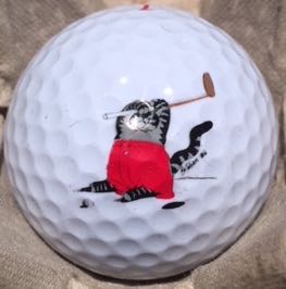 Golfing Cat - B Kliban Cartoon